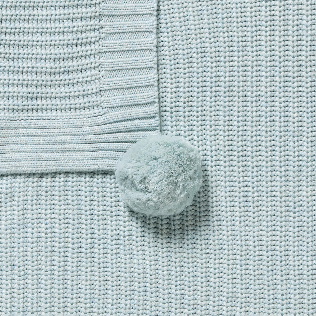 Organic Knitted Blanket - Cloud Blue