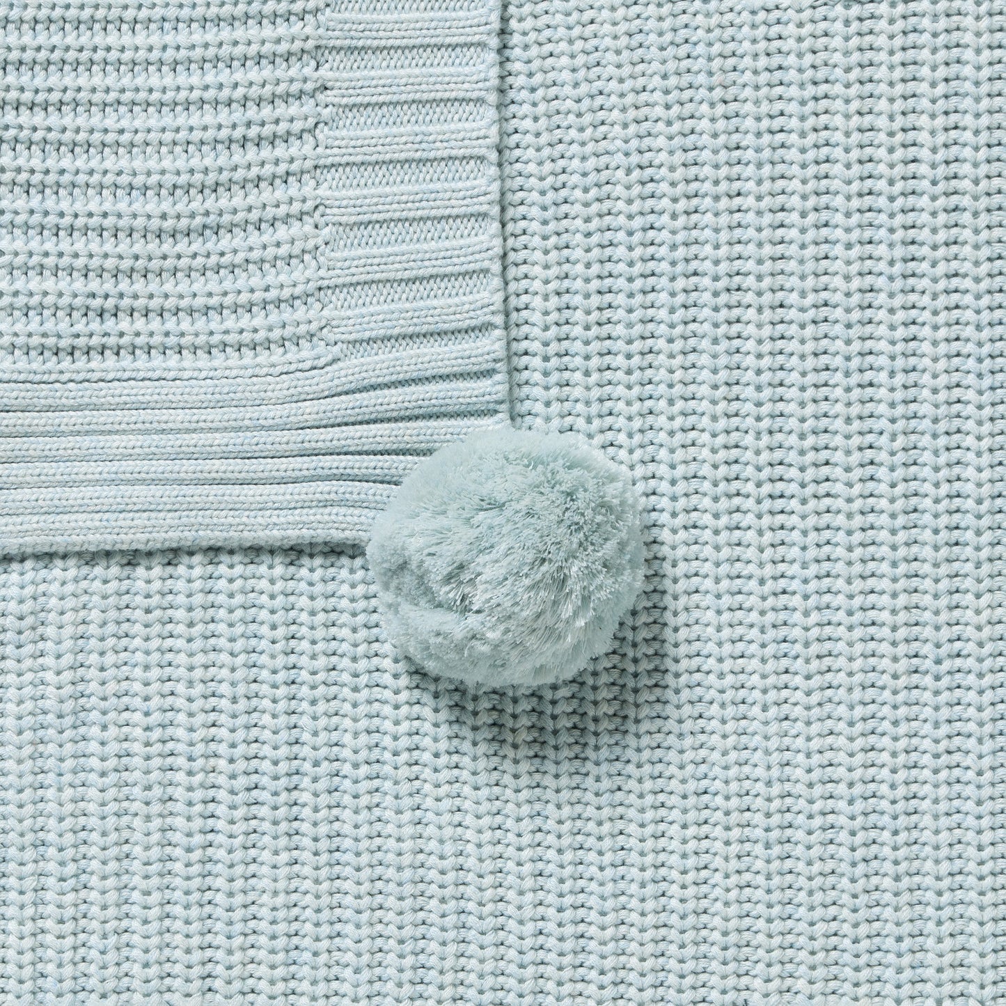 Organic Knitted Blanket - Cloud Blue