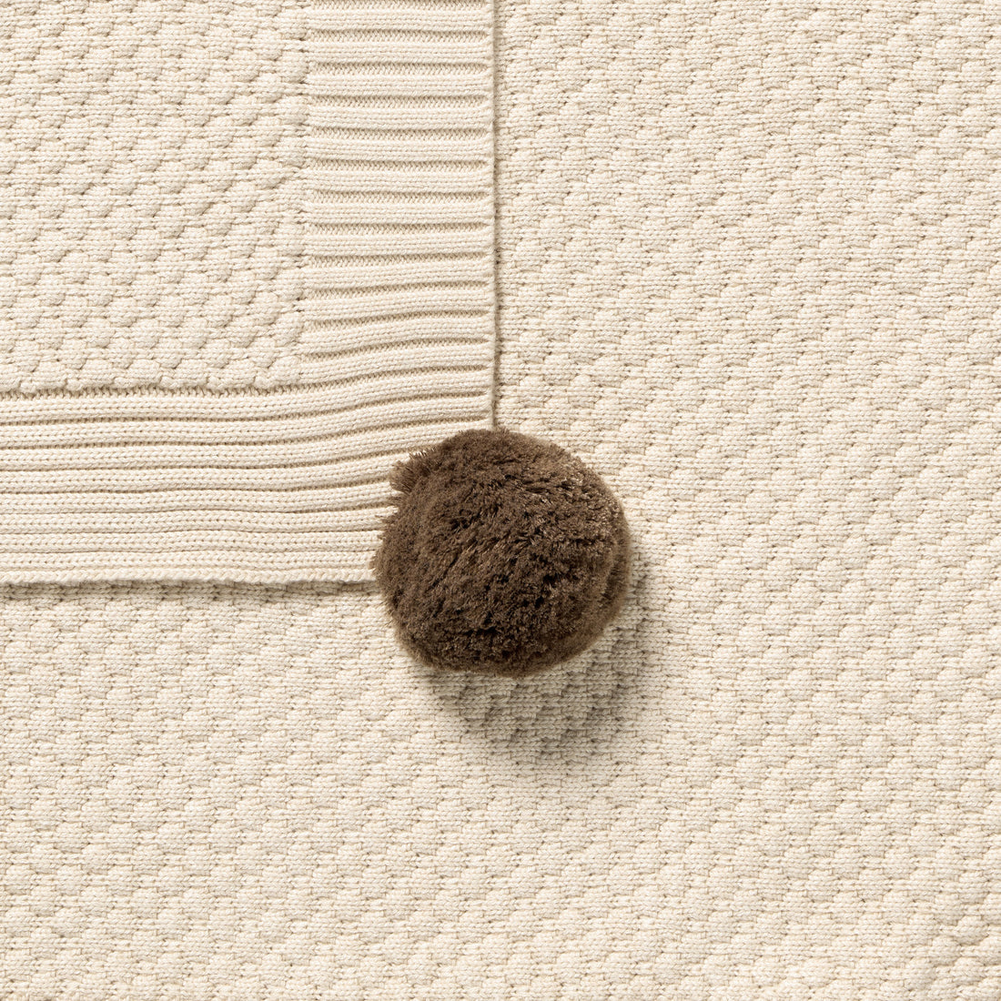 Organic Knitted Bubble Blanket - Cream