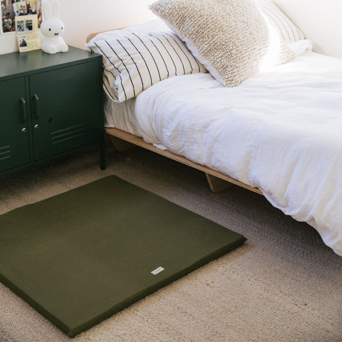 Cotton Padded Play Mat - Olive