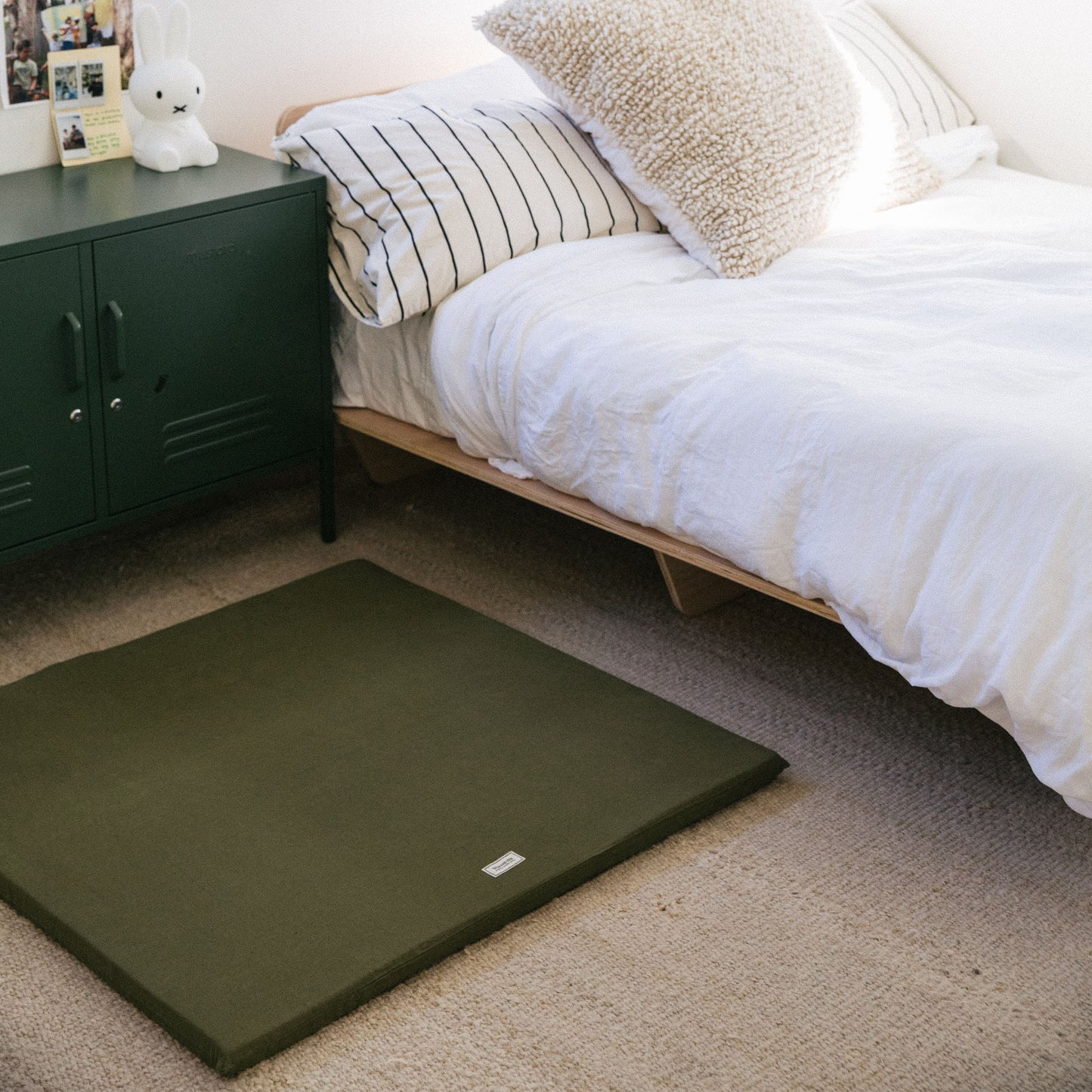 Cotton Padded Play Mat - Olive