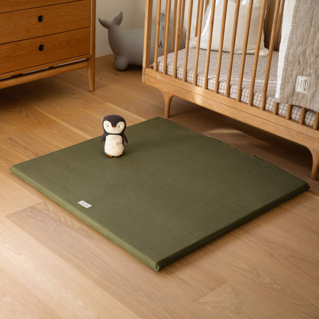 Cotton Padded Play Mat - Olive