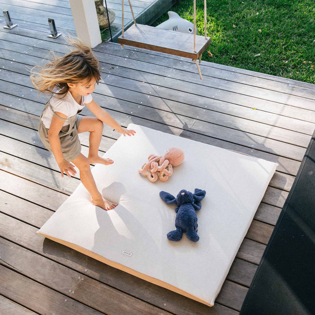 Canvas Outdoor Padded Play Mat - Linen & Cotton