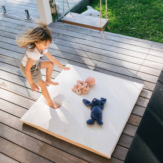 Canvas Outdoor Padded Play Mat - Linen & Cotton