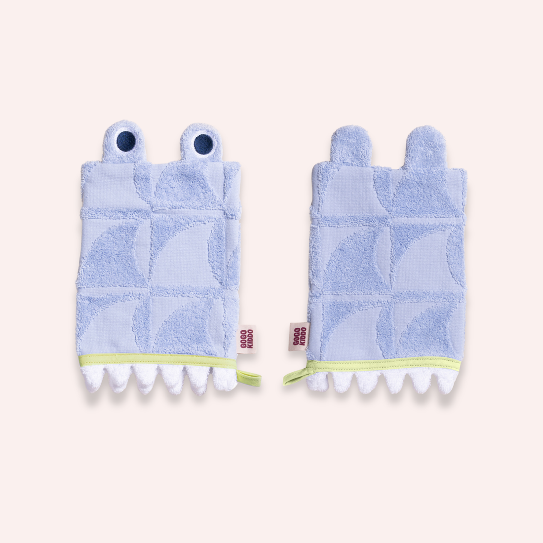 Super Soft Friendly Wash Mitt Duo - Shark Periwinkle