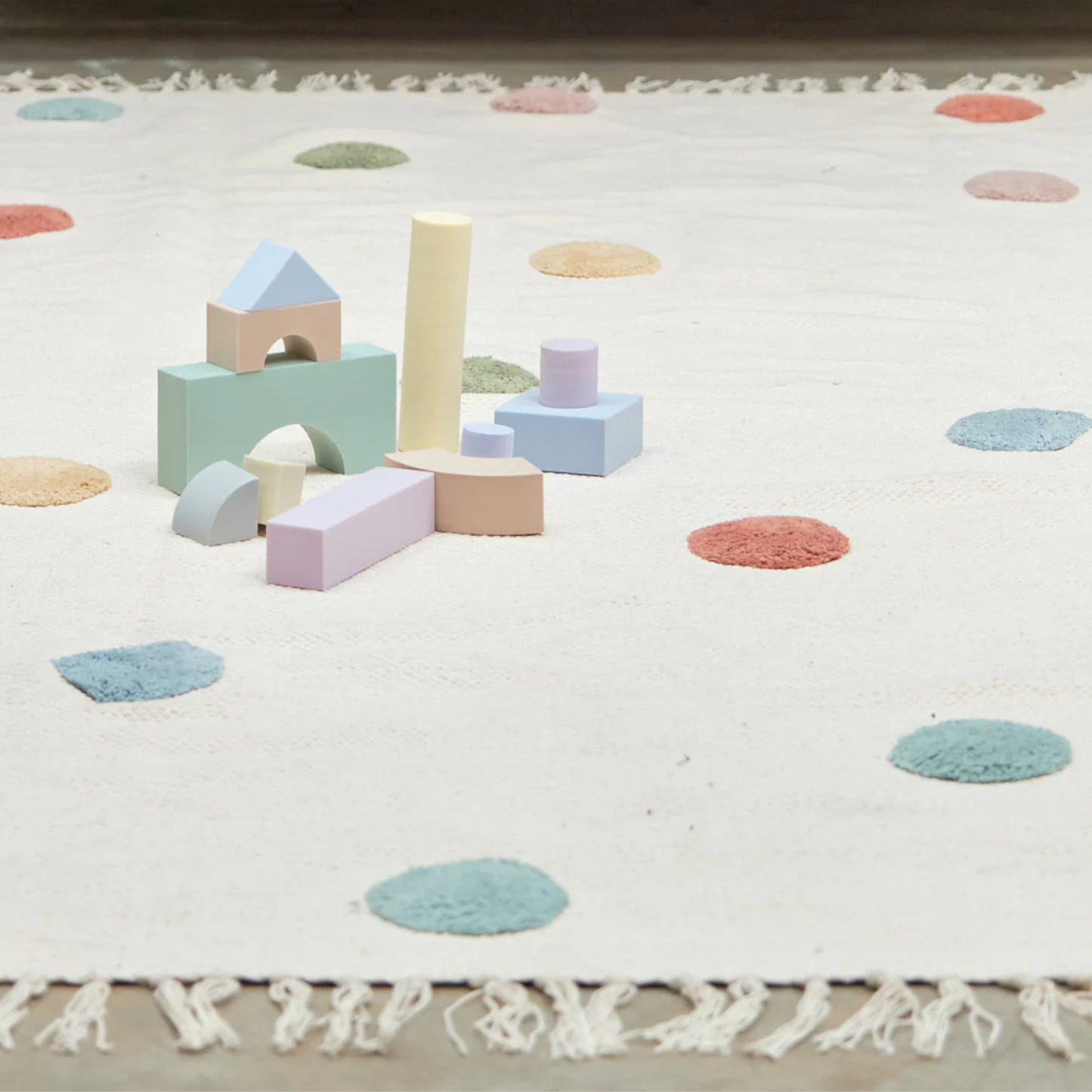 Washable Organic Cotton Cut Pile Rug - Pebble Neutral