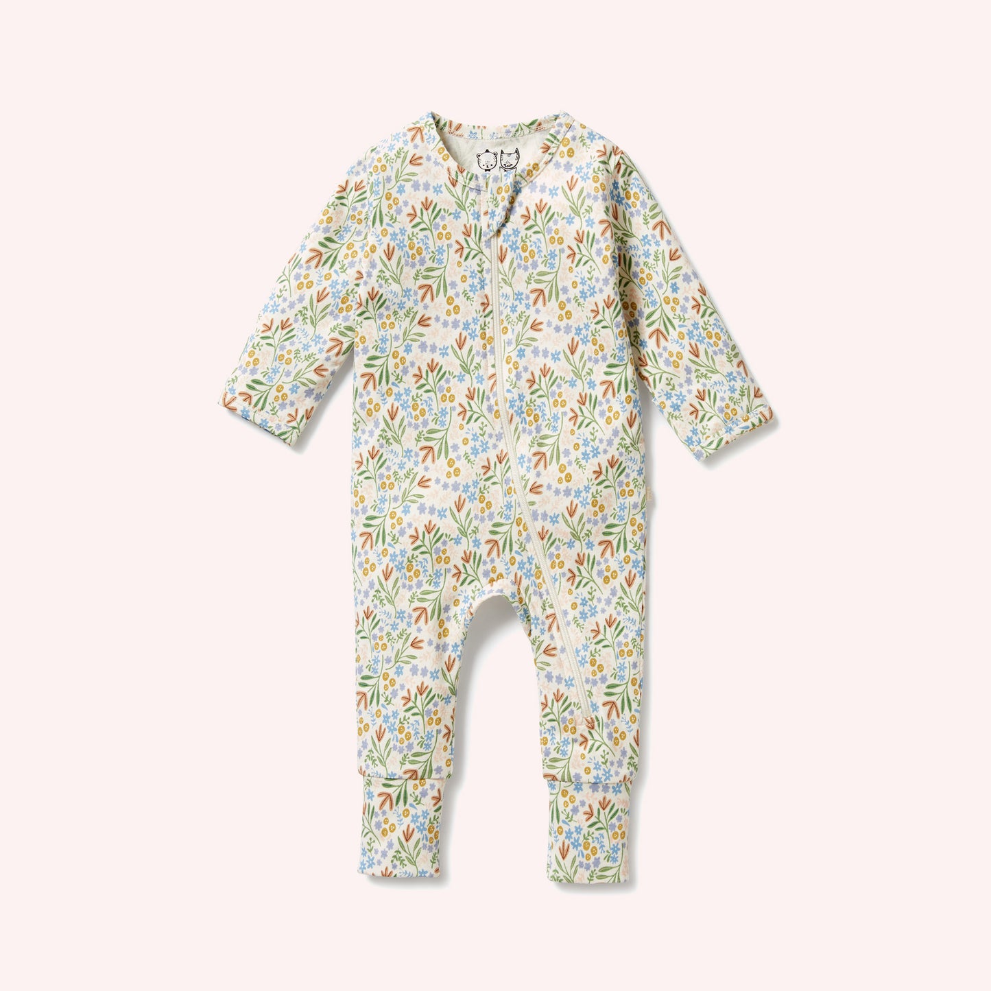 Organic Zipsuit with Feet - Tinker Floral