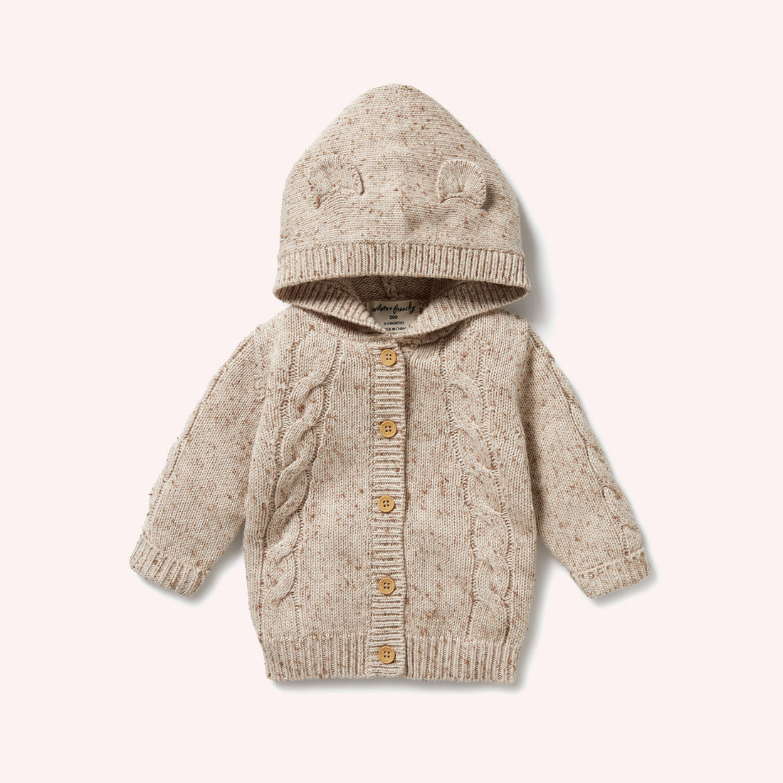 Knitted Cable Jacket - Almond Fleck