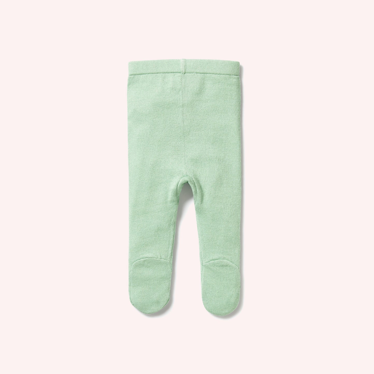 Knitted Legging with Feet - Mint Green