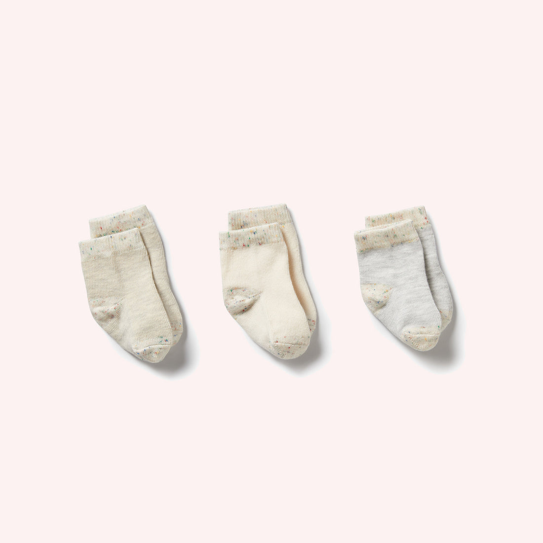 Organic 3 Pack Baby Socks - Ecru