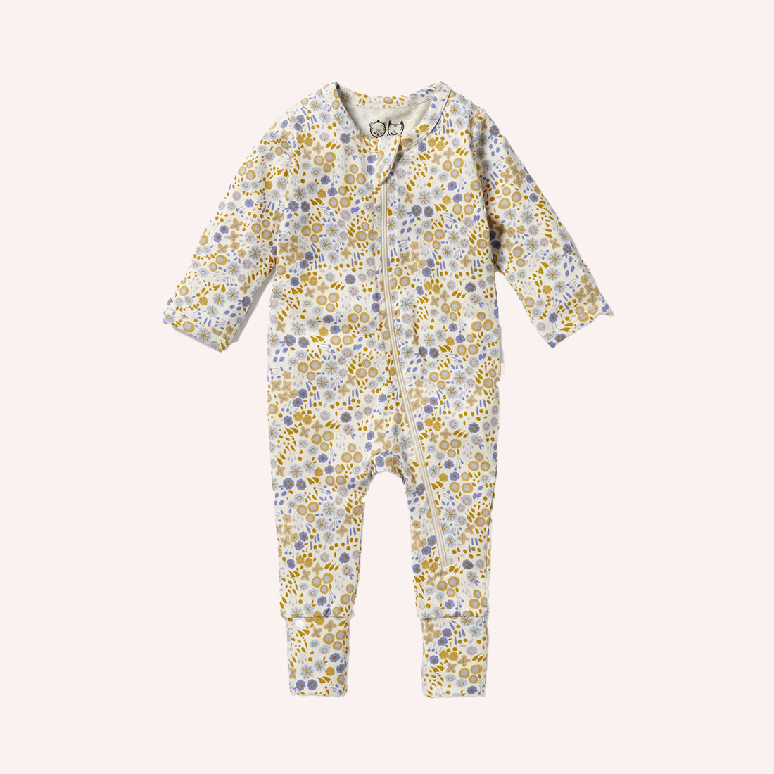 Organic Zipsuit with Feet - Little Meadow