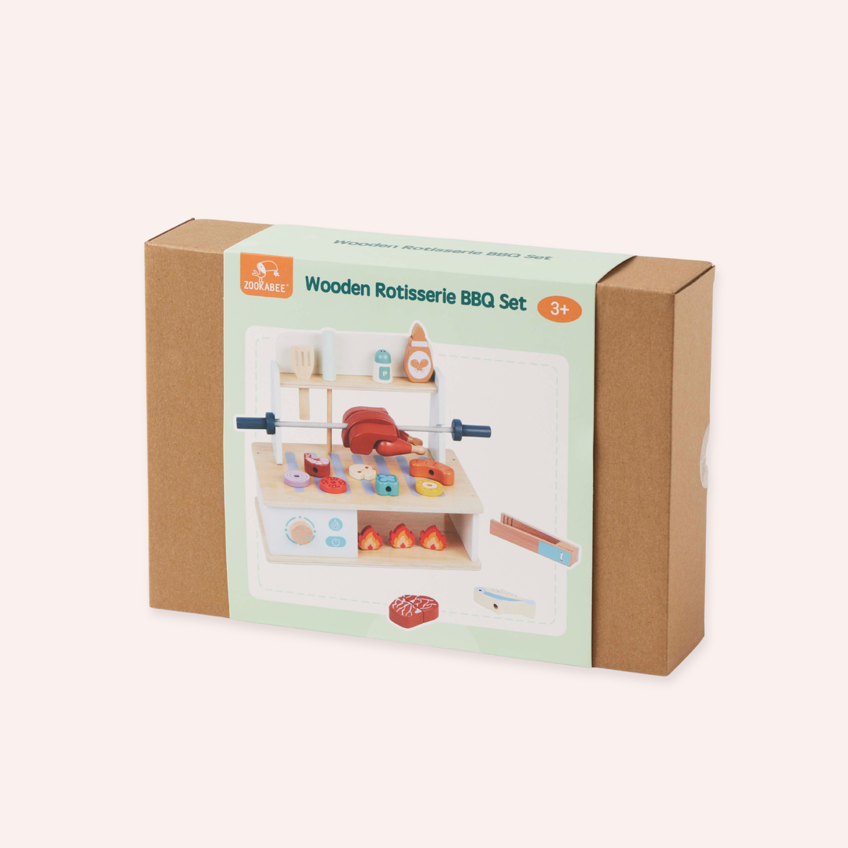 Wooden Rotisserie BBQ Set