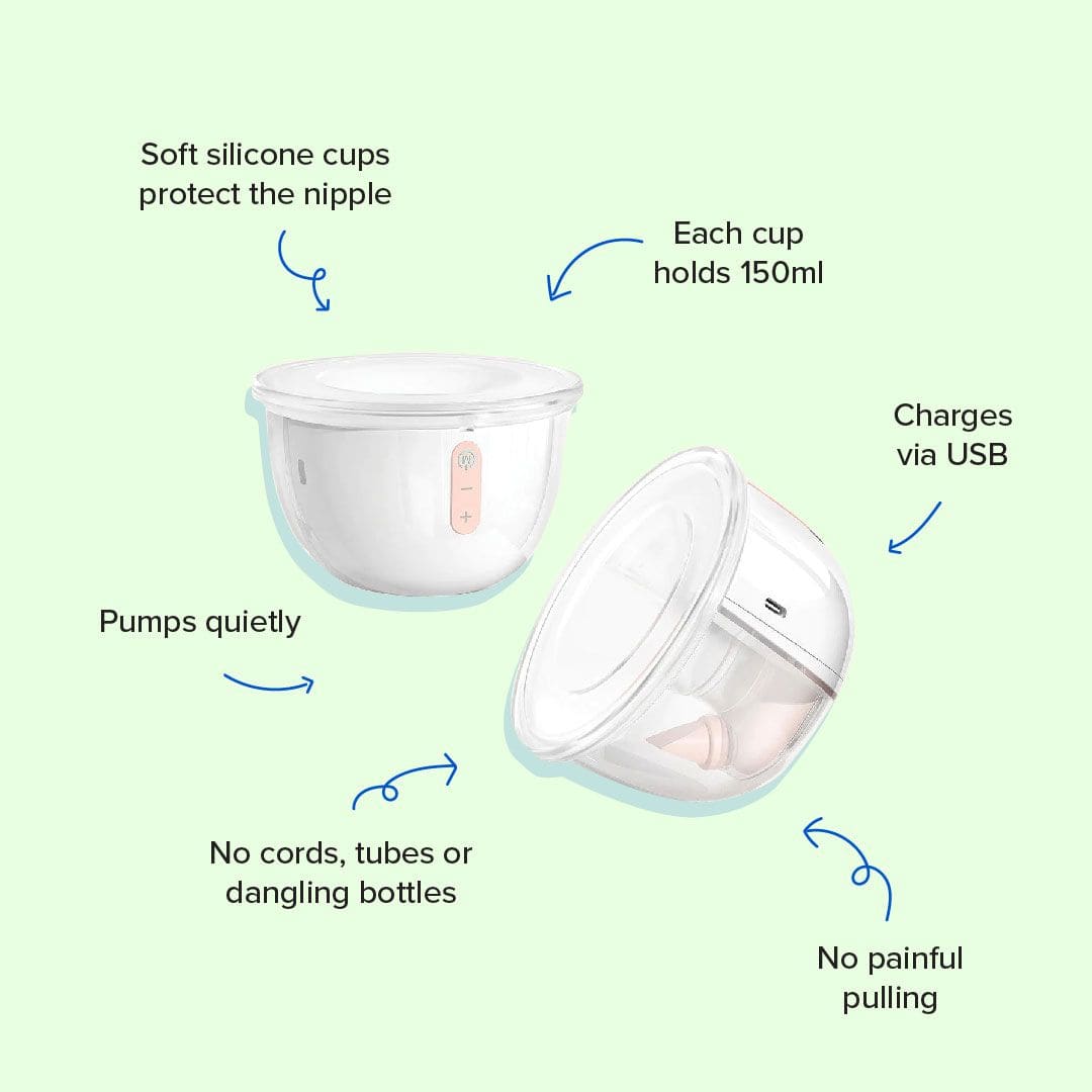 A two-cup portable, rechargable breastpump that allows you to pump easily, discreetly and effectively, anywhere.