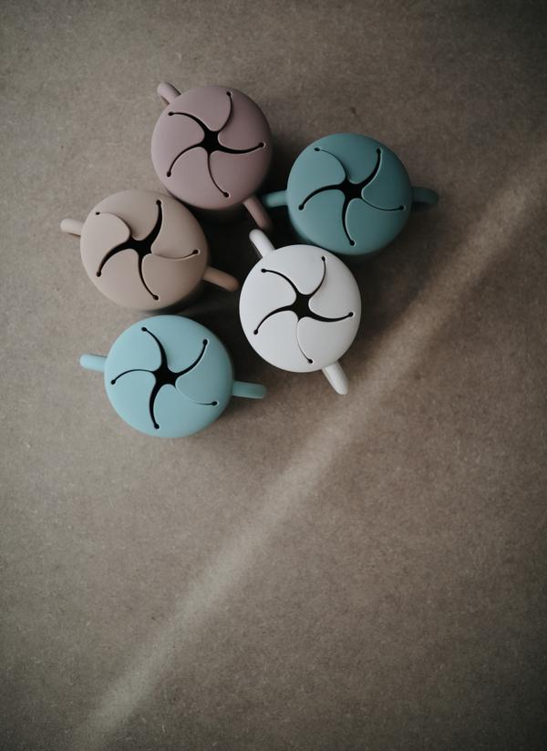 Mushie Silicone Snack Cup - Cambridge Blue