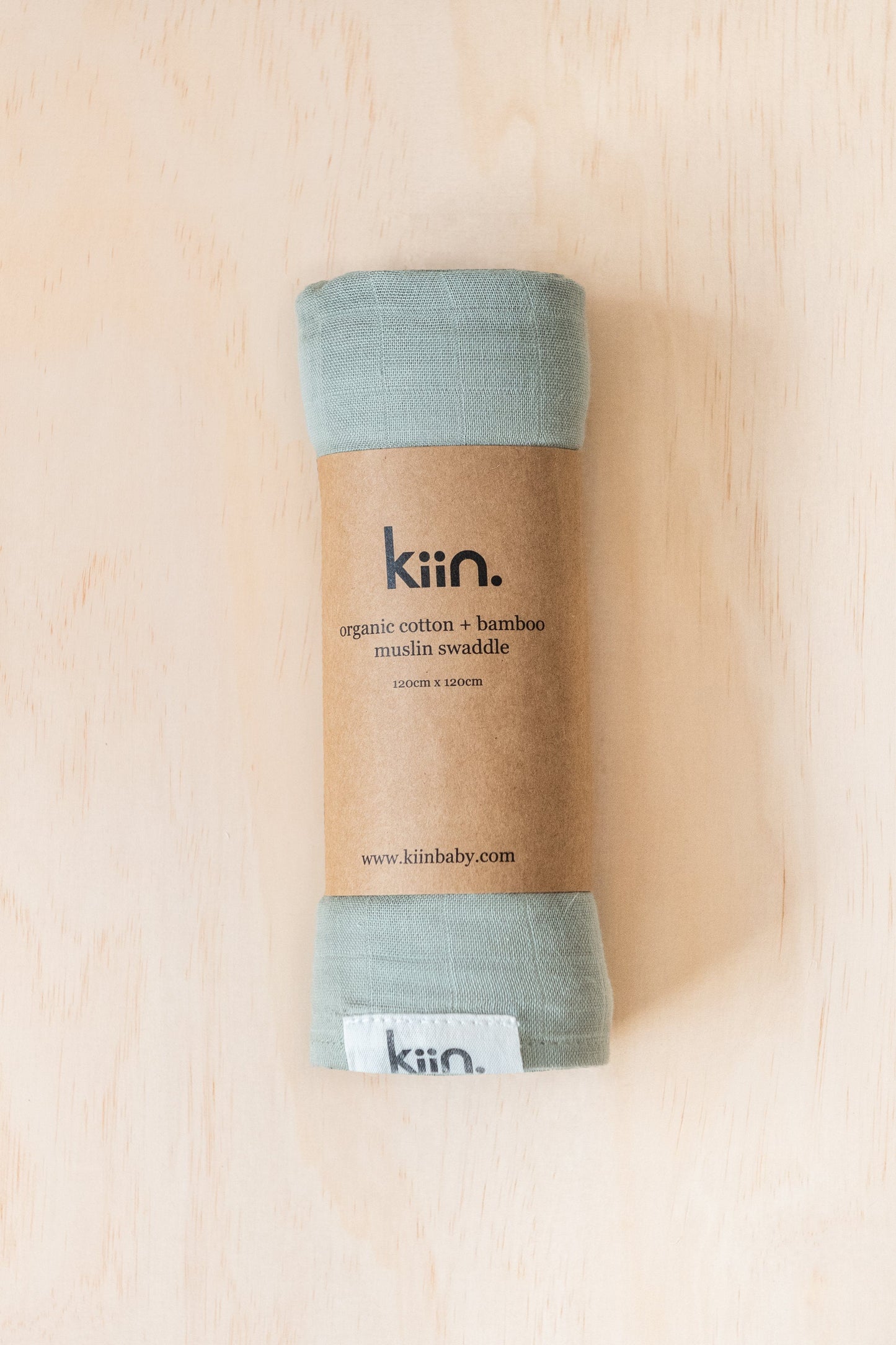 Organic Cotton & Bamboo Muslin Swaddle - Sage