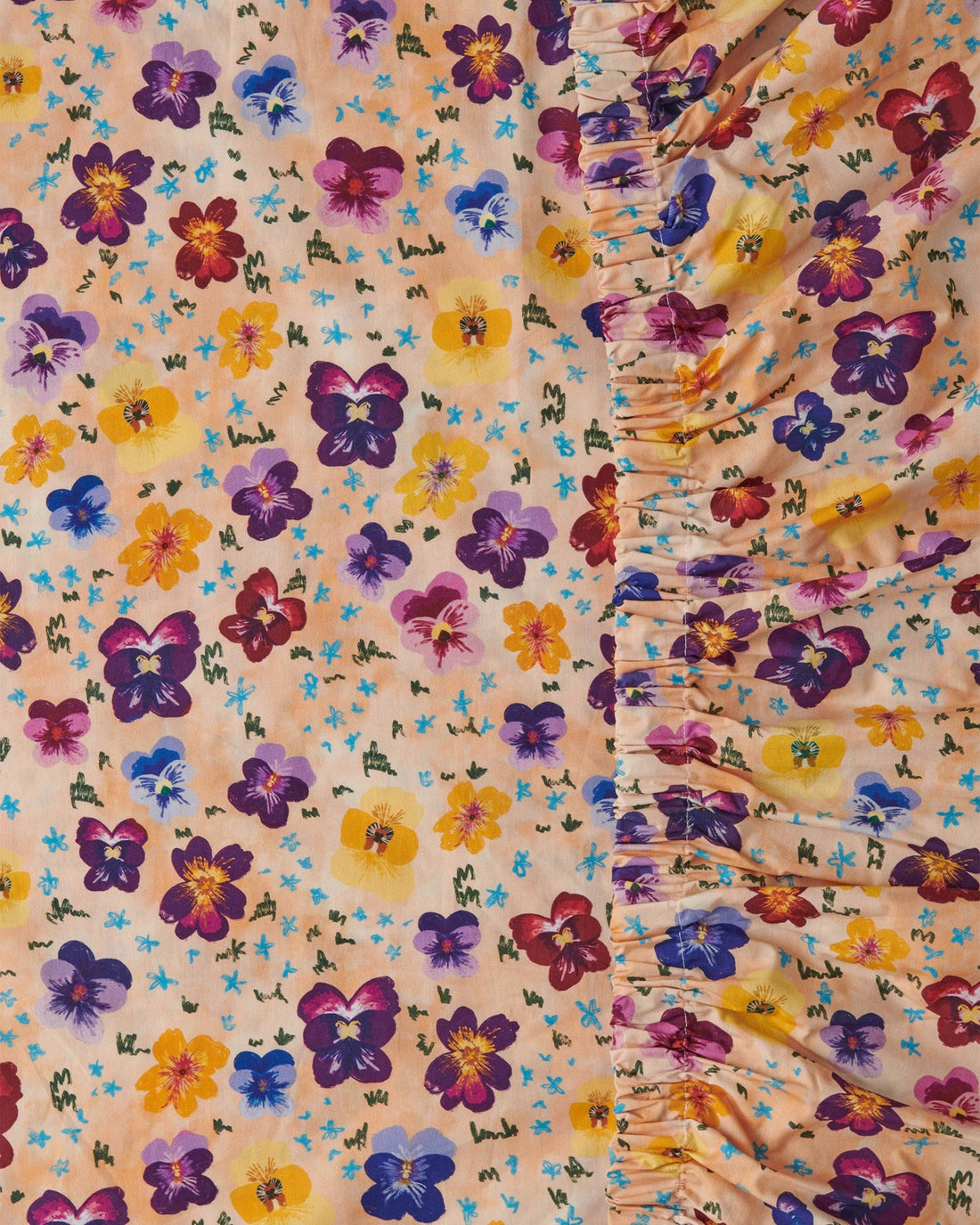 Organic Cotton Baby Fitted Sheet - Pansy