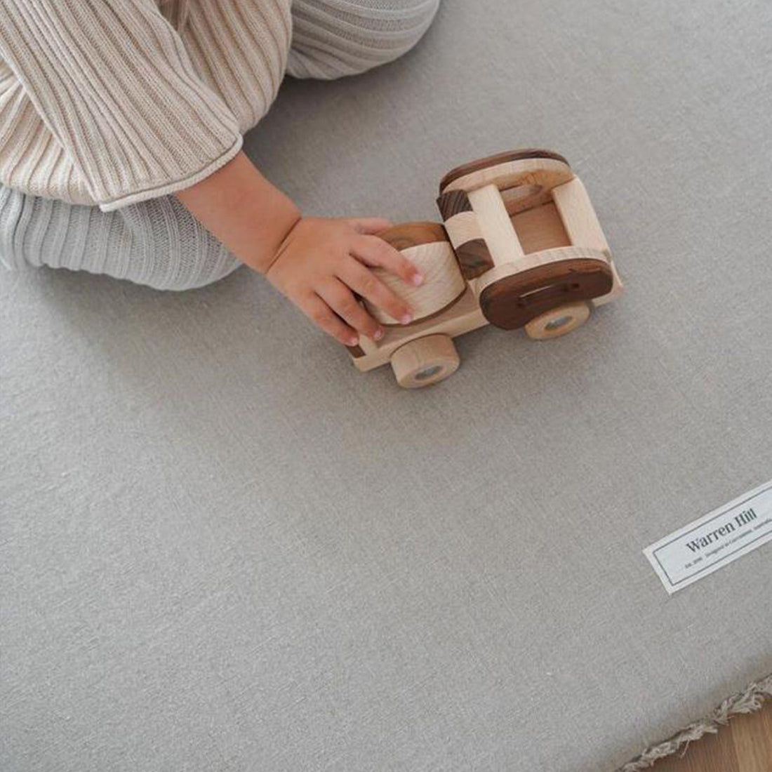 Linen Padded Play Mat – Natural Raw Edge
