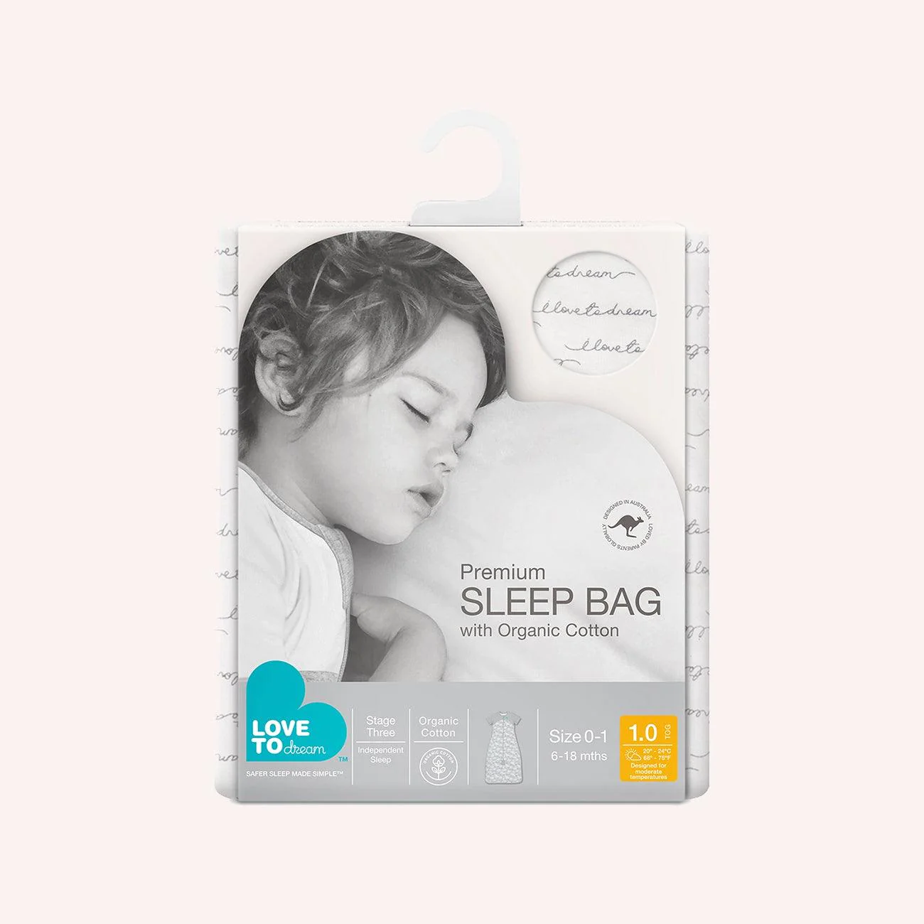 Stage 3 Sleep Bag - 1.0 TOG - White - Dreamer