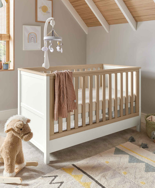 Harwell Cot Bed - White/Natural