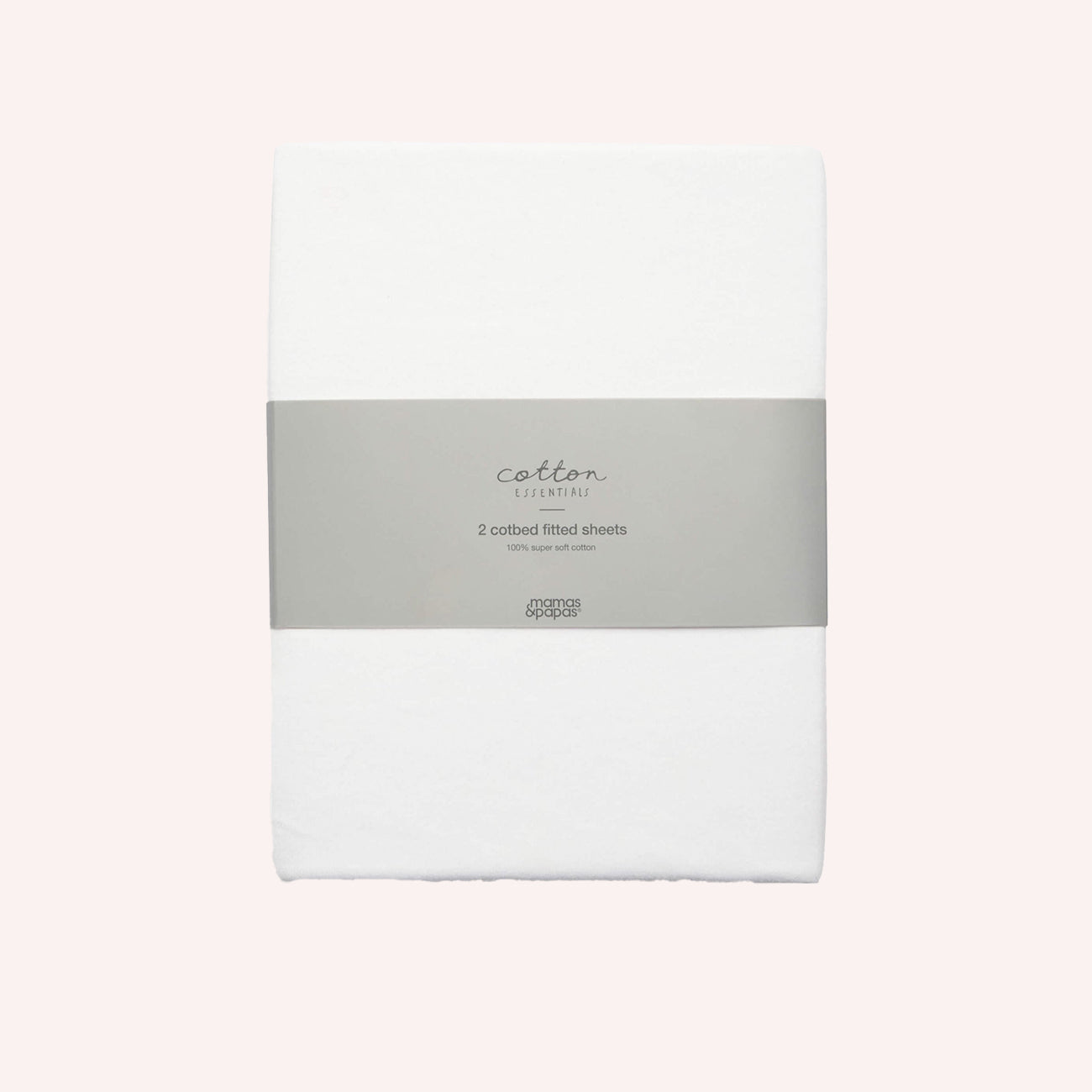 Cot Fitted Sheet Set 2 pk - White