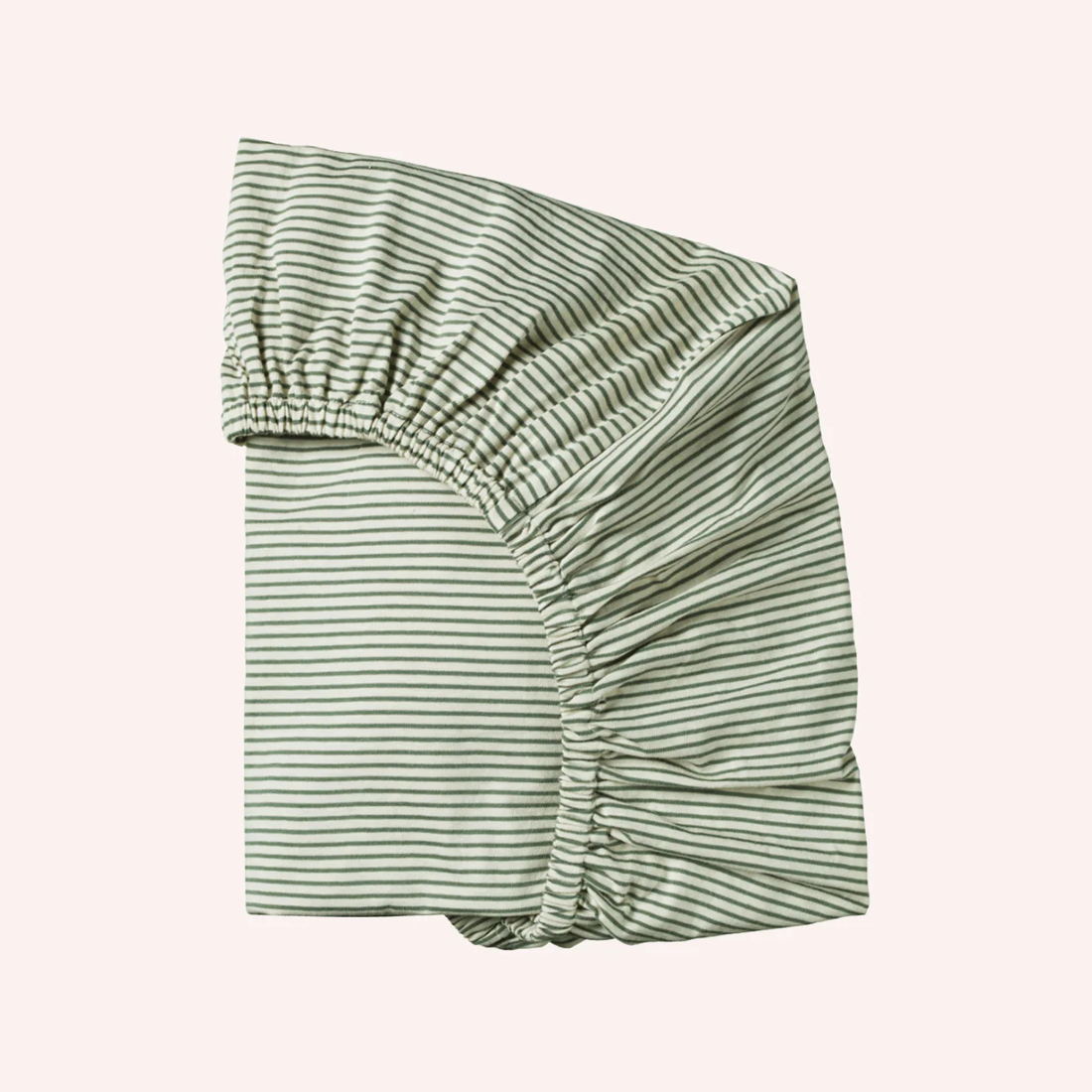 Fitted Sheet Jersey - Nettle Pinstripe - Bassinet
