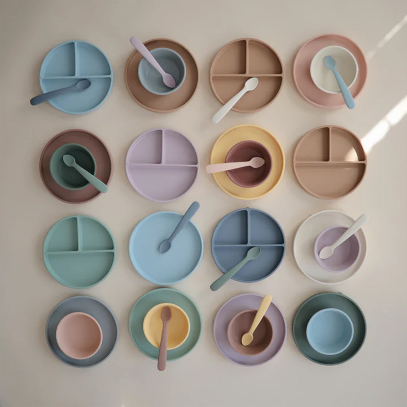 Silicone Divided Suction Plate - Blush