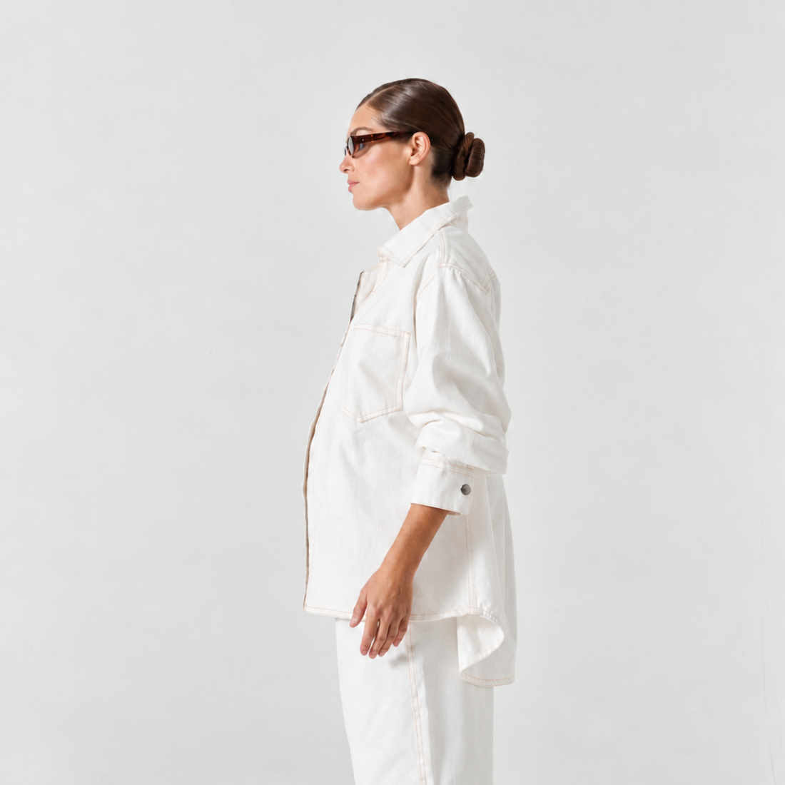 Xander Denim Shirt - White