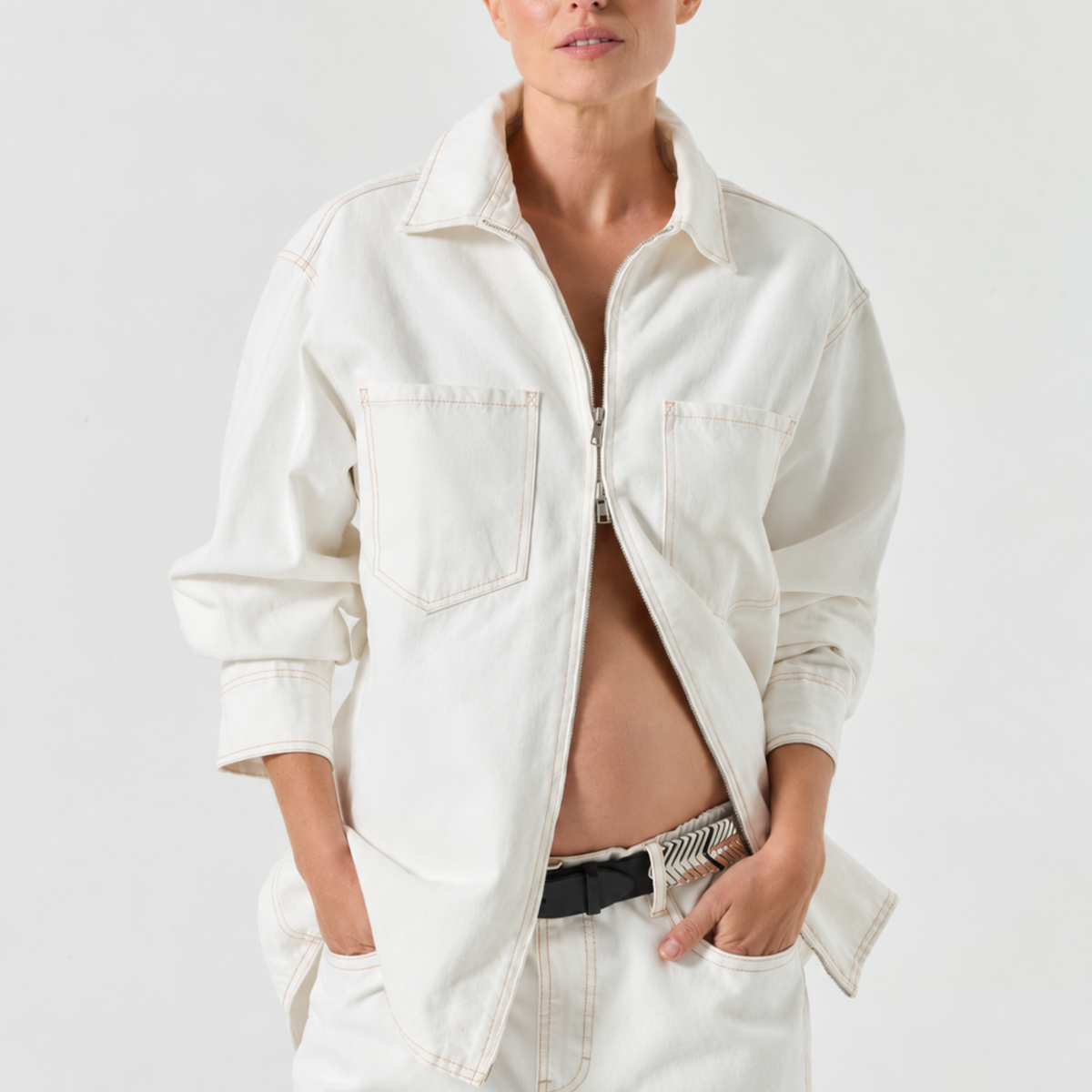 Xander Denim Shirt - White