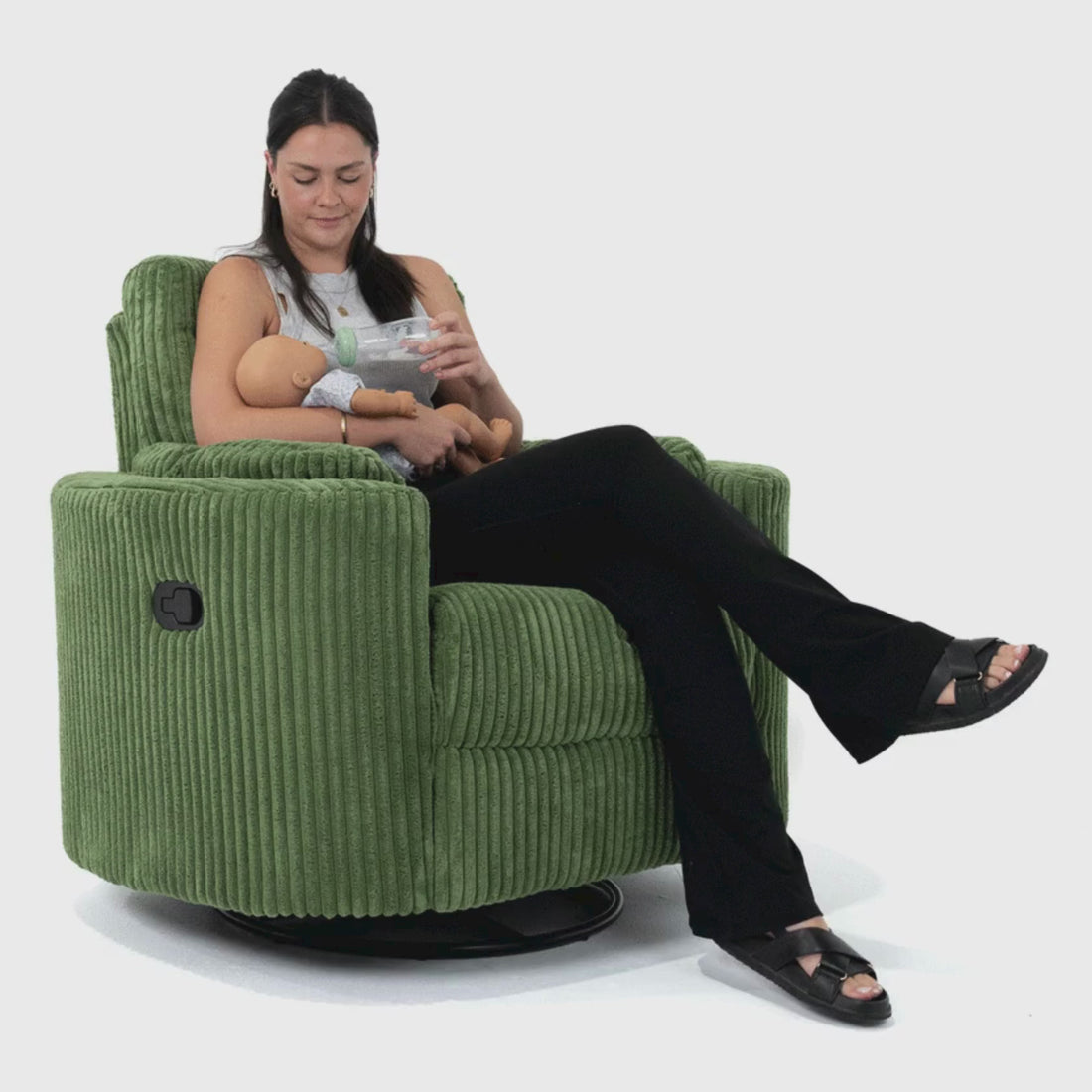 Fluff Mumma Glider Recliner Arm Chair - Sage