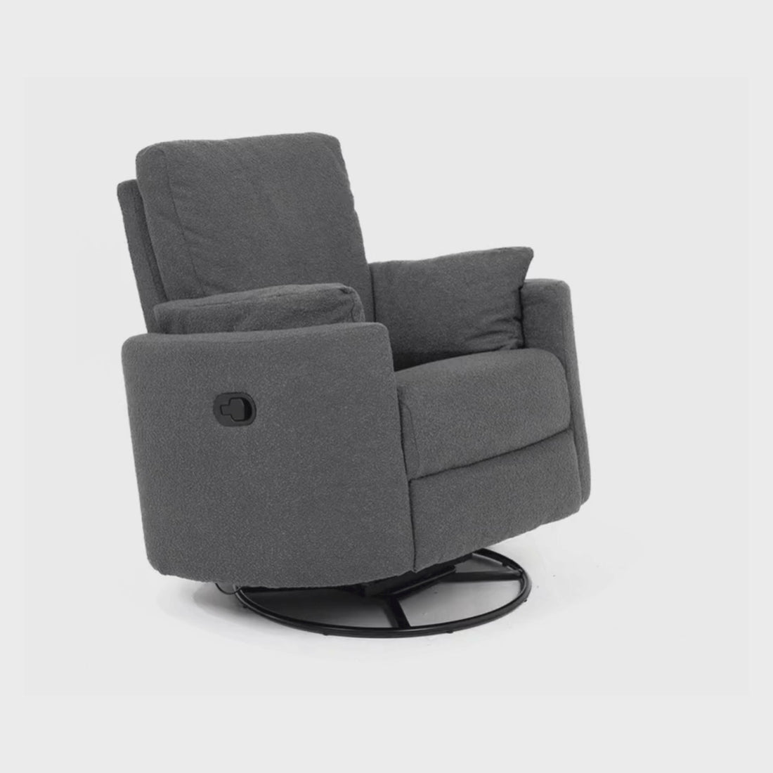 Fluff Mumma Glider Recliner Arm Chair - Steel