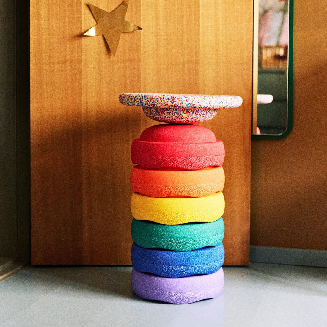 Stapelstein Balance Stepping Stones (Set of 7) - Rainbow Classic