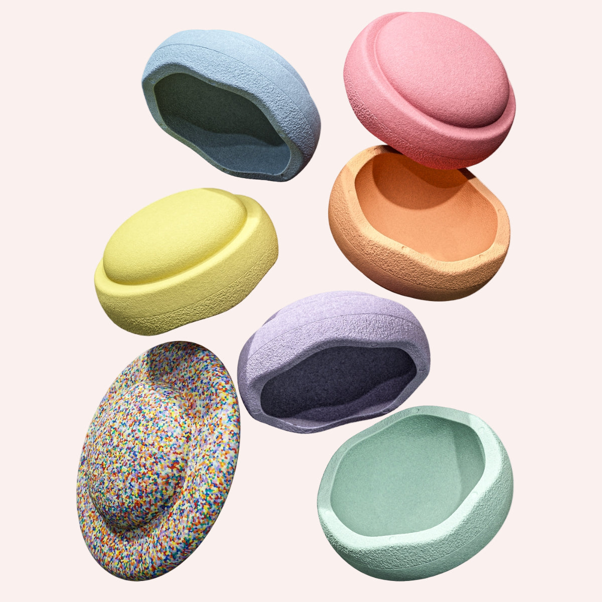 Stapelstein Balance Stepping Stones (Set of 7) - Rainbow Pastel