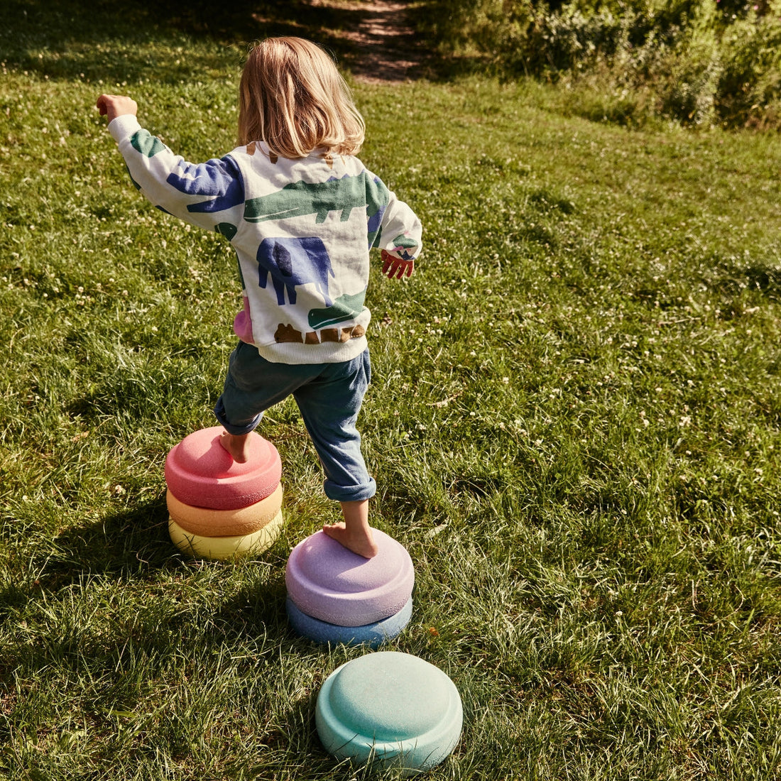 Stapelstein Original Balance Stepping Stones (Set of 6) - Rainbow Pastel