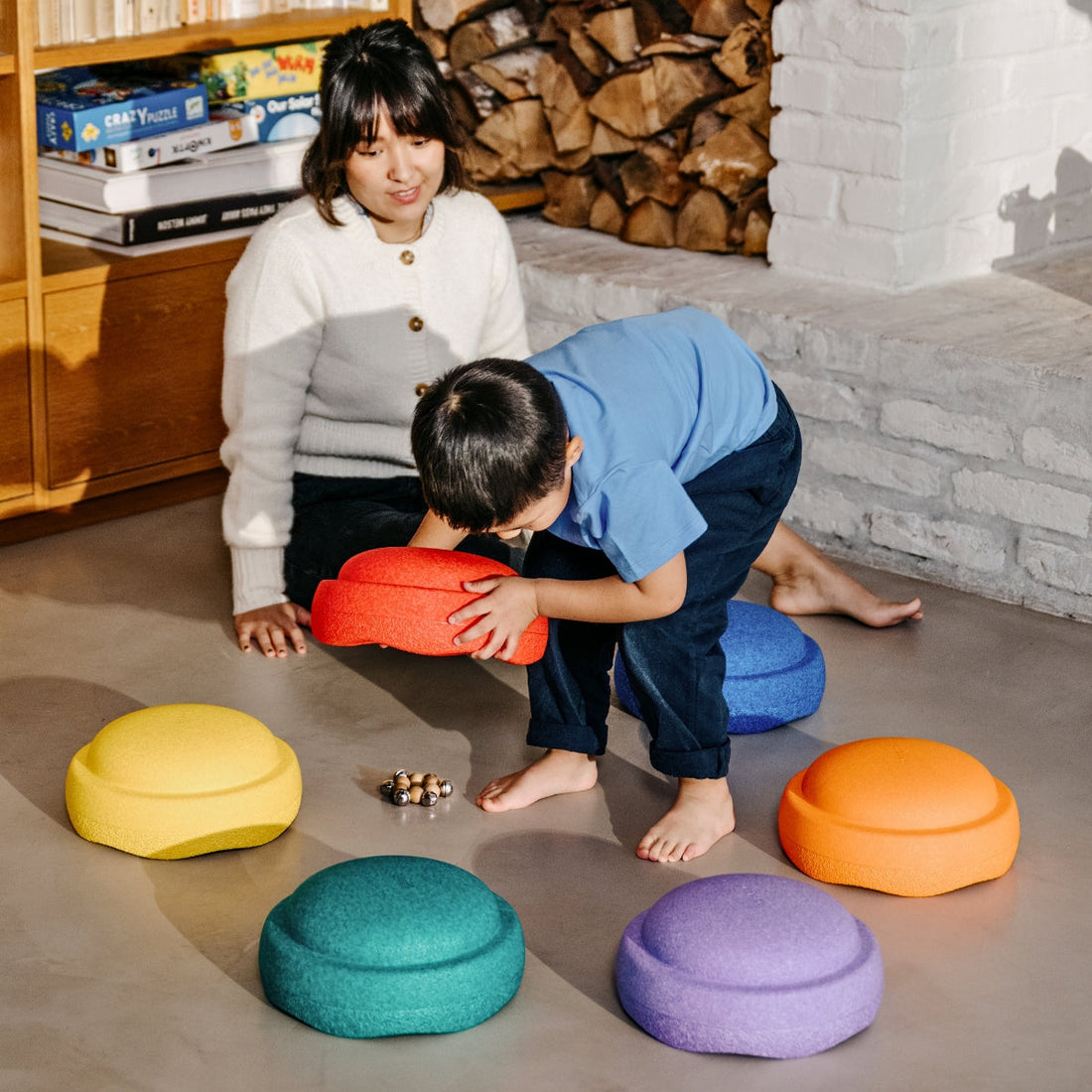Stapelstein Original Balance Stepping Stones (Set of 6) - Rainbow Classic