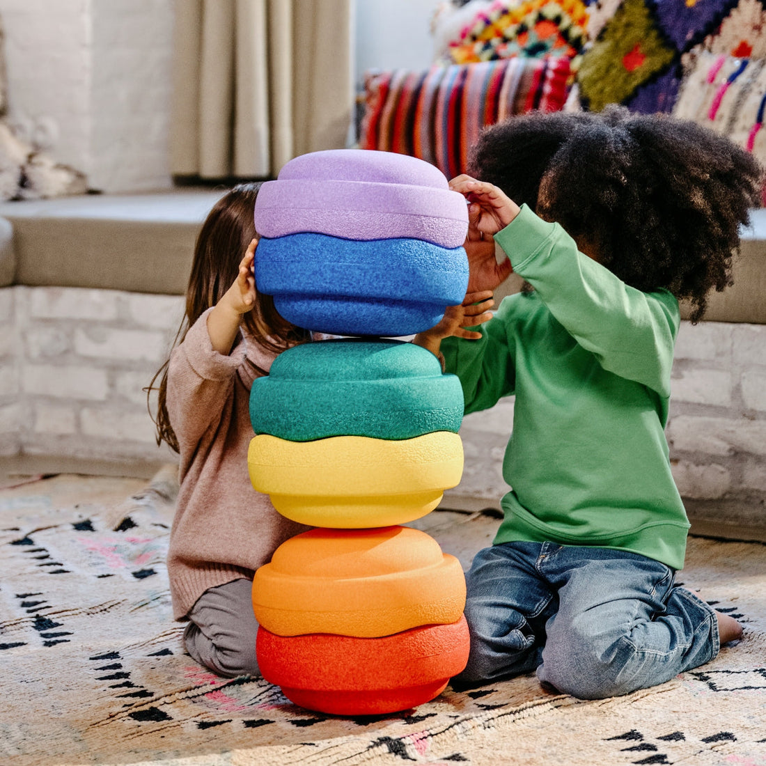 Stapelstein Original Balance Stepping Stones (Set of 6) - Rainbow Classic