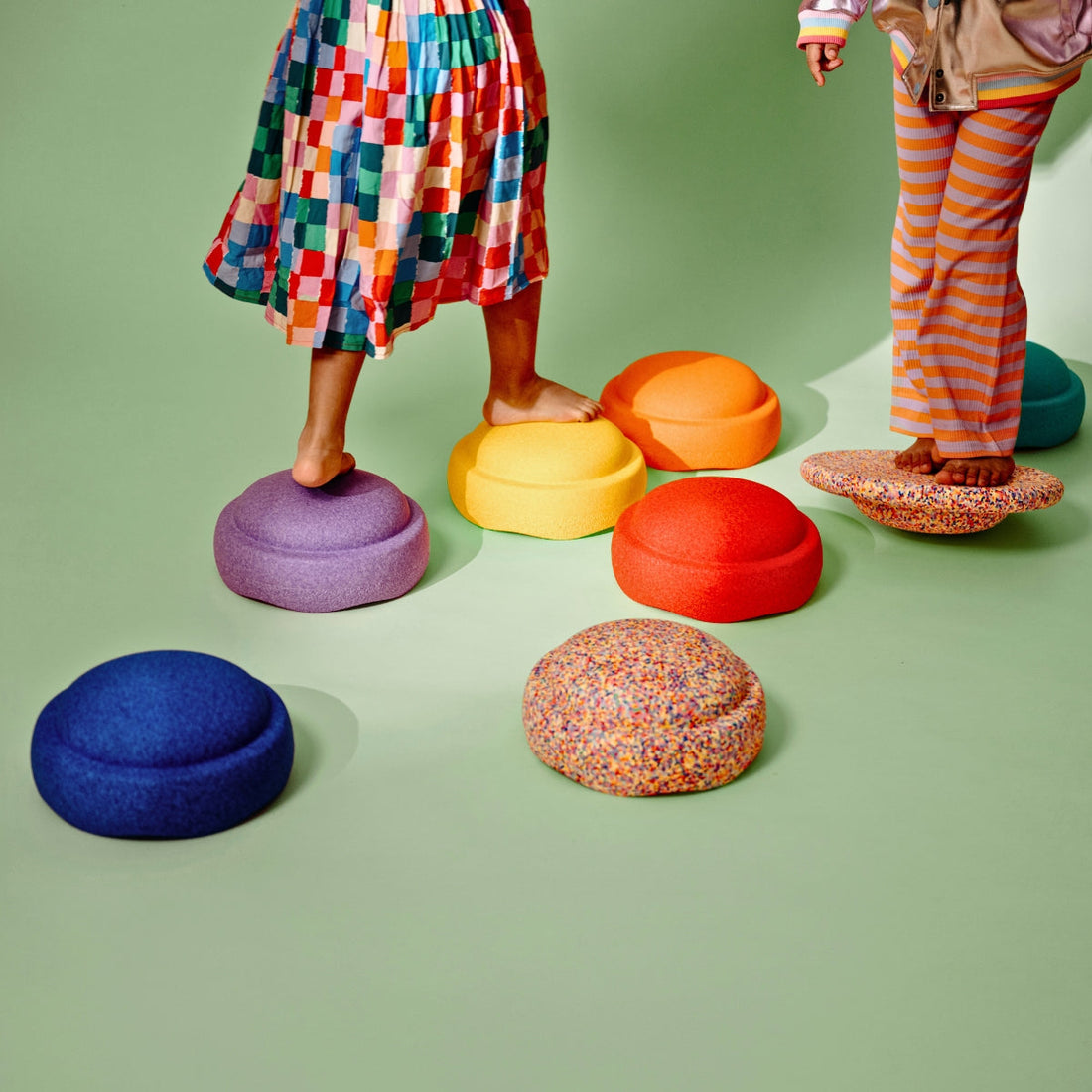 Stapelstein Original Balance Stepping Stones Complete (Set of 8) - Rainbow Classic