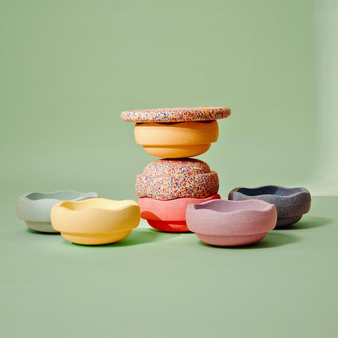 Stapelstein Original Balance Stepping Stones Complete (Set of 8) - Rainbow Pastel