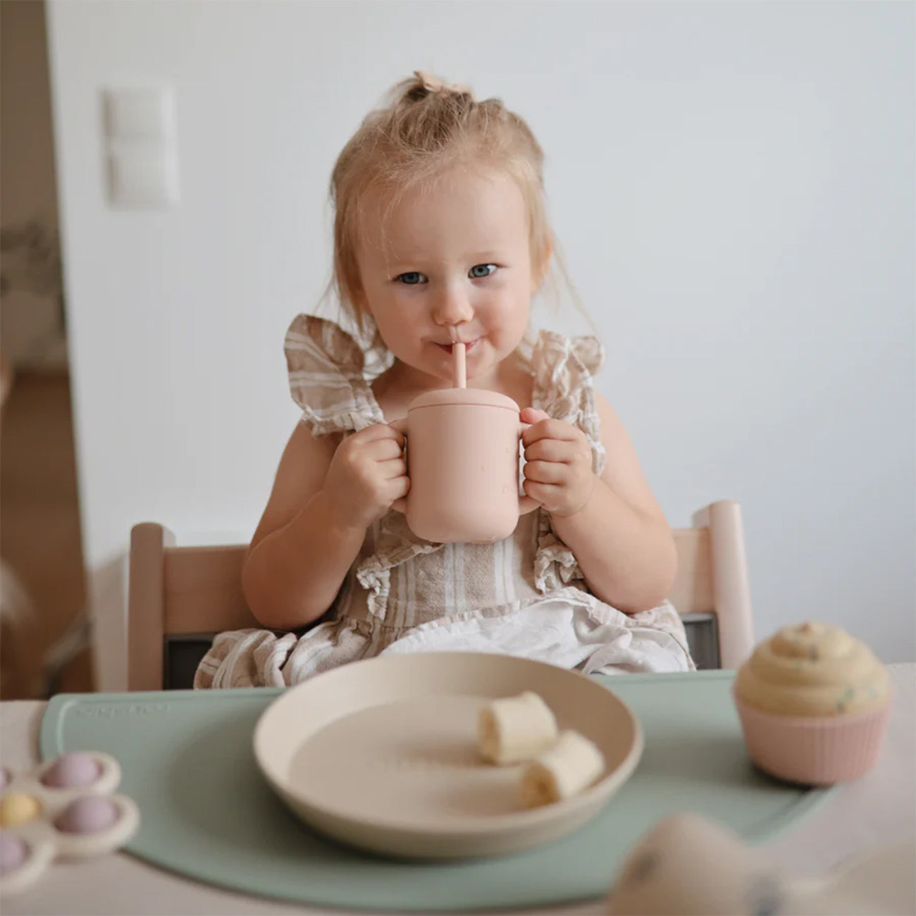 Mushie Silicone Training Cup + Straw - Soft Lilac