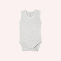 Baby Sleeveless Body Suit - Light Grey Marle