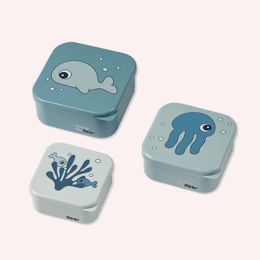 Three Piece Sea Friends Snack Box Set - Blue
