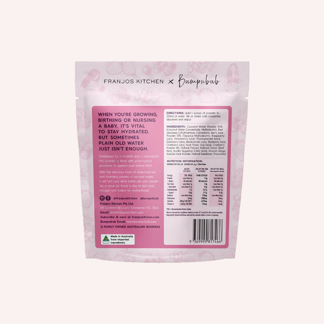 Hydration Powder - Mixed Berry & Coconut Blend