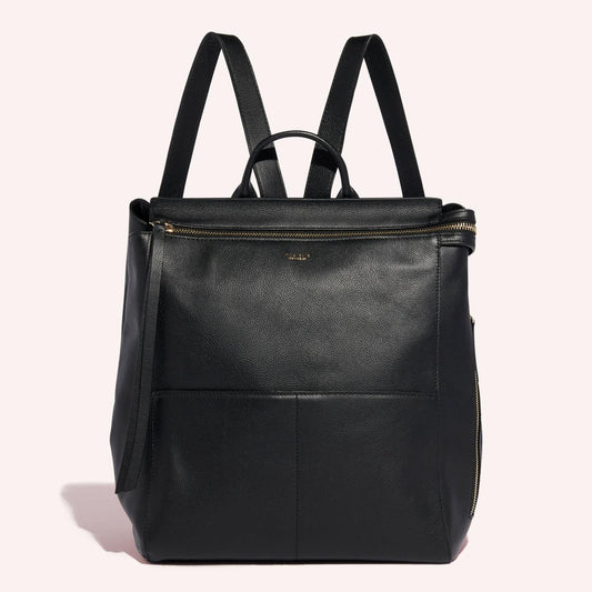 Harper Leather Backpack + Strap - Black