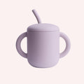 Silicone Training Cup + Straw - Soft Lilac