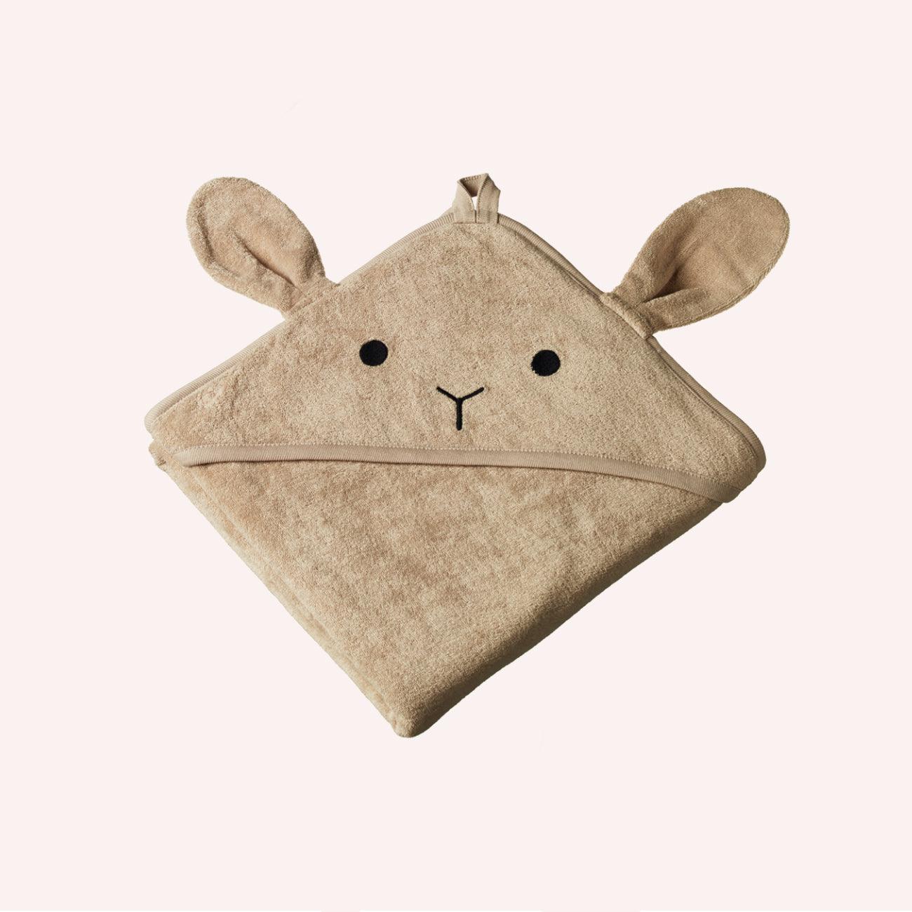 Bunny Hooded Bath Towel - Nougat