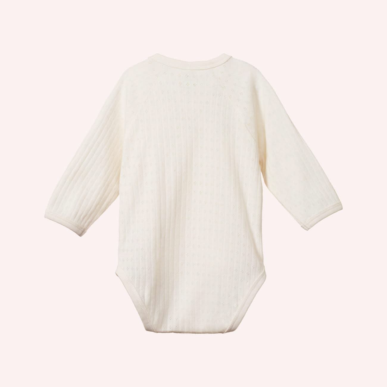 Long Sleeve Kimono Bodysuit Pointelle - Natural