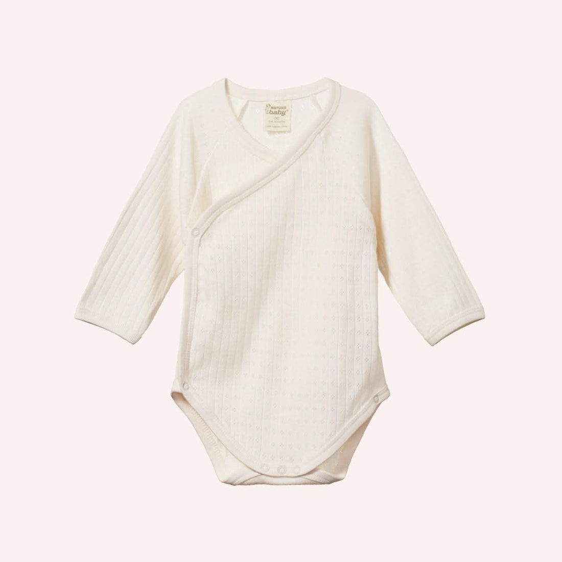 Long Sleeve Kimono Bodysuit Pointelle - Natural