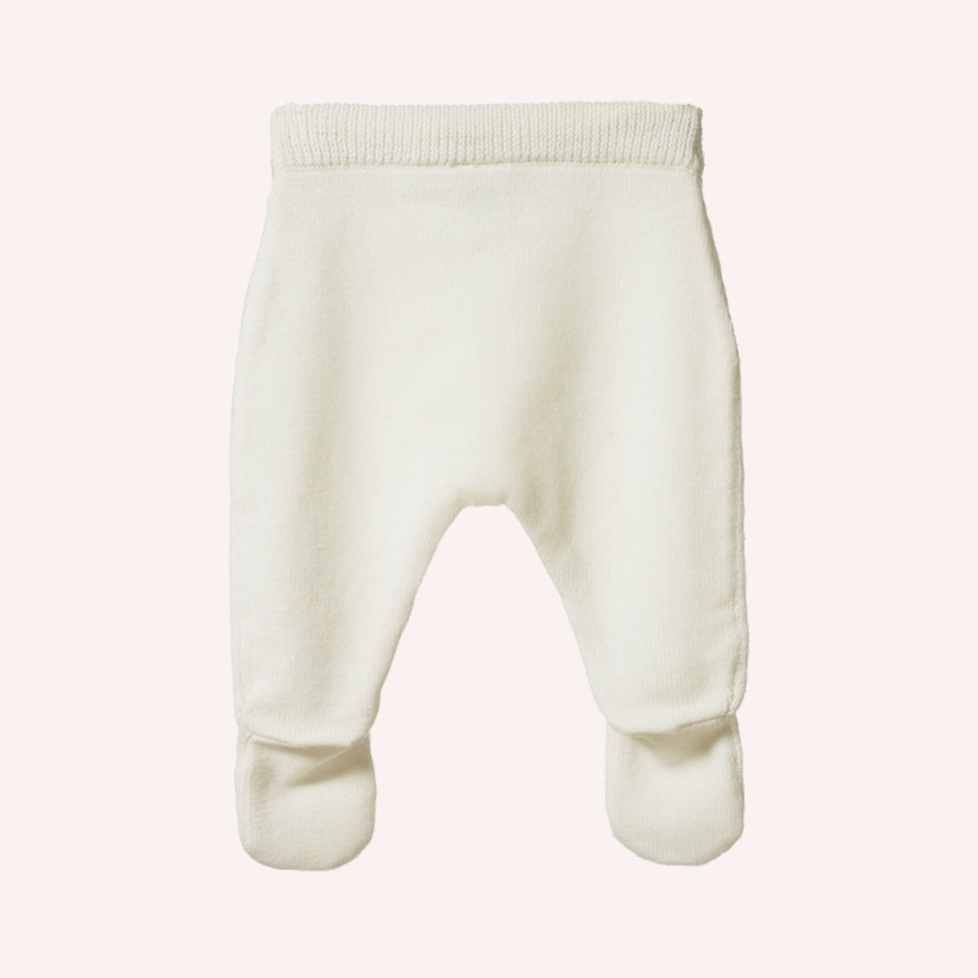 Merino Knit Footed Rompers - Natural