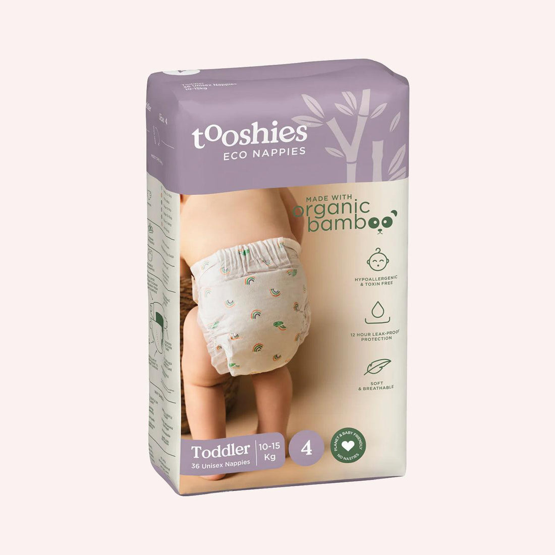 Toddler Bamboo Nappies Size 4 (10-15kg) - 36 pack