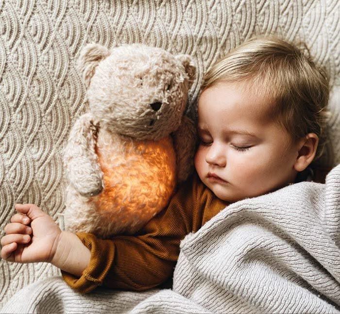 Organic Humming Bear With Lamp - Sand