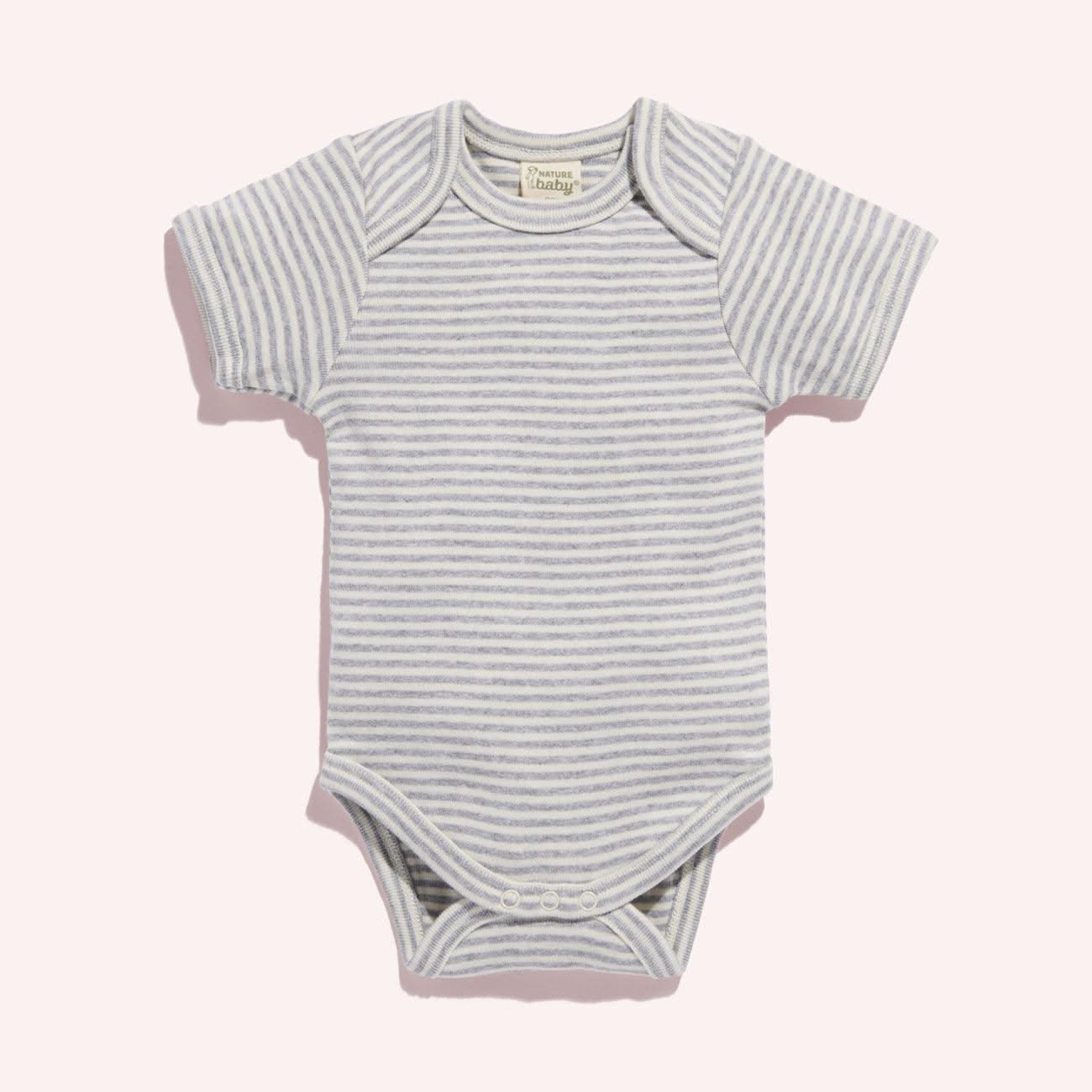 Short Sleeve Bodysuit - Grey Marl Stripe